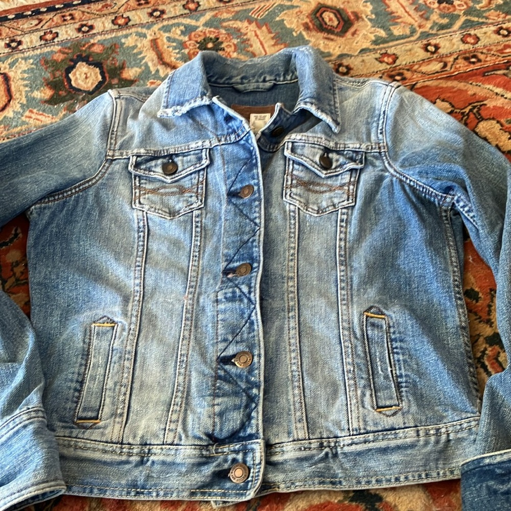 Y2K Abercrombie & Fitch Blue Jean Jacket Timeless Cropped Style - Picture 11 of 11
